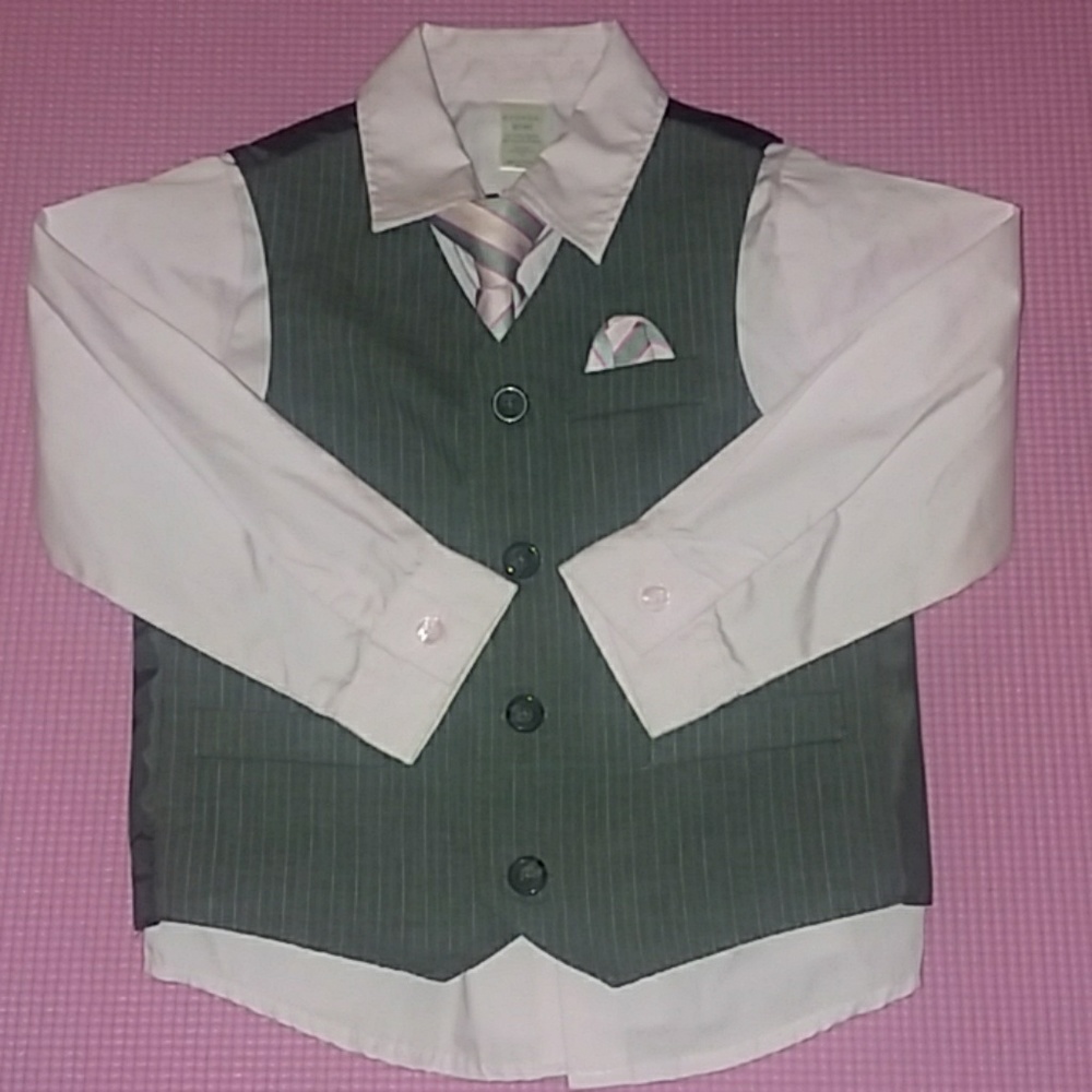 Toddler boys dress shirt with vest and tie👶